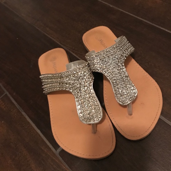 silver bling sandals